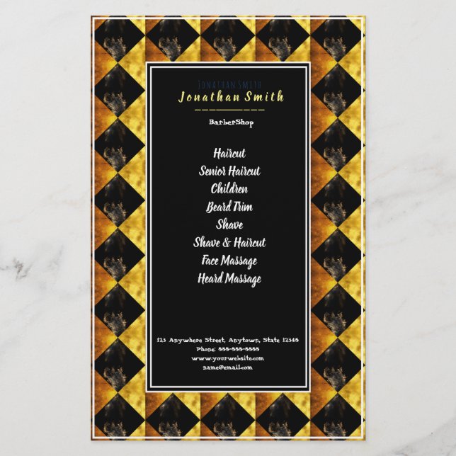 Black And Gold  Art Deco Rhombus Flyer (Front)