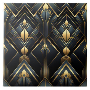 Black and Gold Art Deco style, Tile