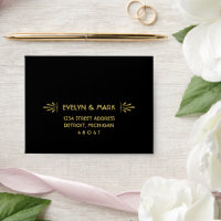 Black and Gold Art Deco Wedding RSVP