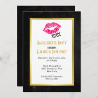 Black and Gold Bachelorette Party with Kissy Lips