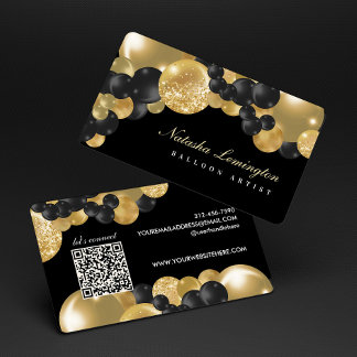 Black and Gold Balloon Garland Balloon Artist Business Card