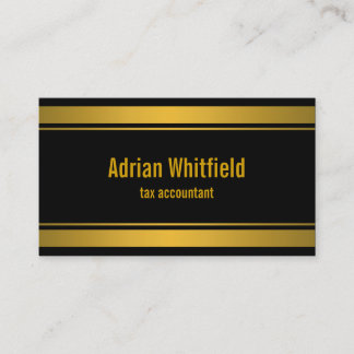 Black and Gold Bar Borders Horizontal Accountant Business Card
