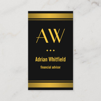 Black and Gold Bar Borders Vertical Accountant Business Card