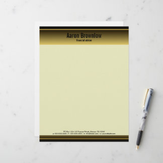 Black and Gold Bars Accountant Business Letterhead