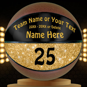 Black and Gold Basketball Personalised for Girls