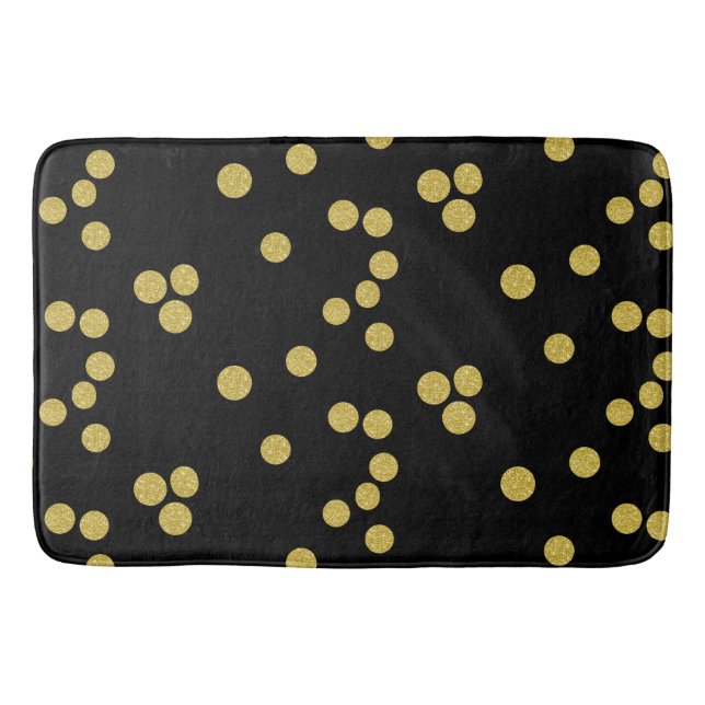 black and gold Bath Mat (Front)