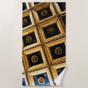 Black and Gold Beach Towel