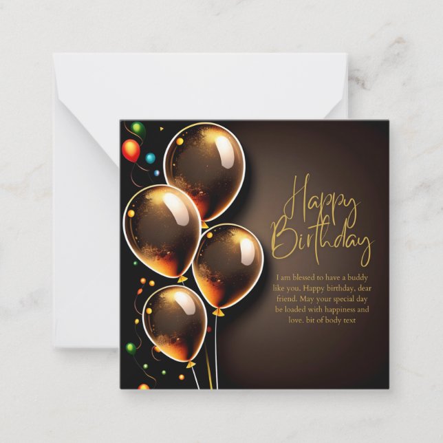 Black and Gold Birthday Card (Front)