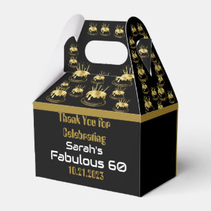 Black and Gold Birthday Party Gable Favour Box