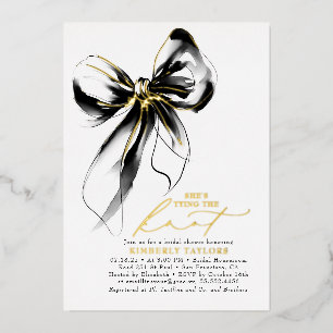 Black and Gold Bow Elegant Whimsical Bridal Shower