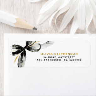 Black and Gold Bow Modern Whimsical