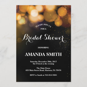 Black and Gold Bridal Shower Invitation