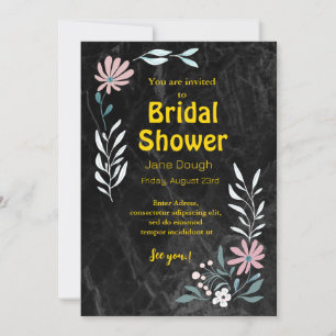 Black And Gold Bridal Shower Invitation