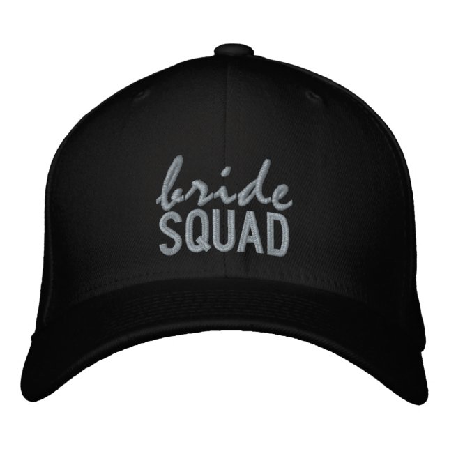 Black and Gold Bride Squad Embroidered Hat (Front)