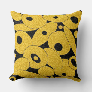 Black and Gold Bubble Orbs throw pillow