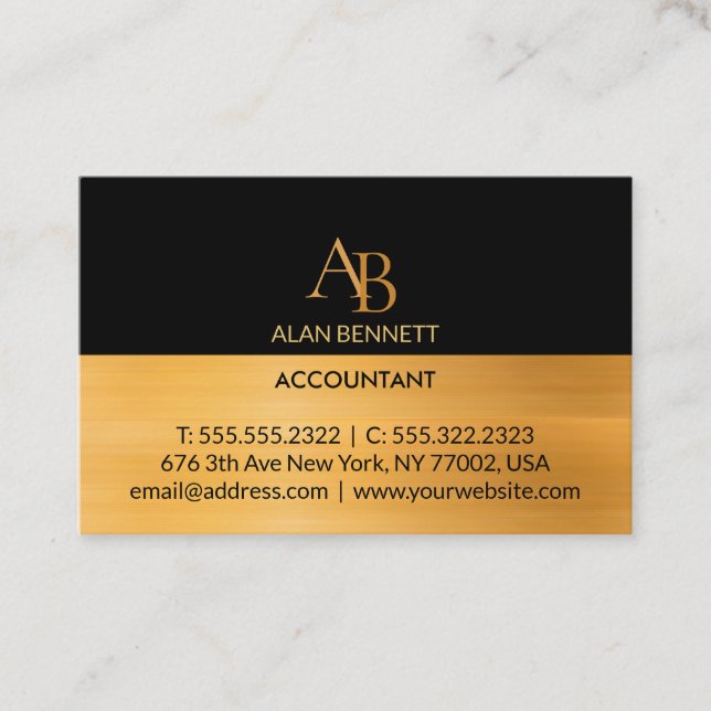 black and gold business card (Front)