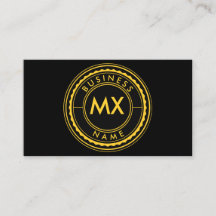 Black and Gold Business Card - Double Initials