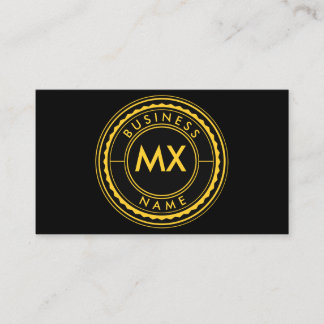 Black and Gold Business Card - Double Initials