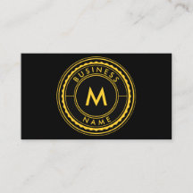 Black and Gold Business Card - Initial