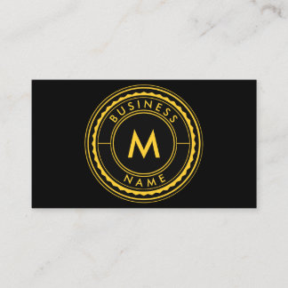 Black and Gold Business Card - Initial