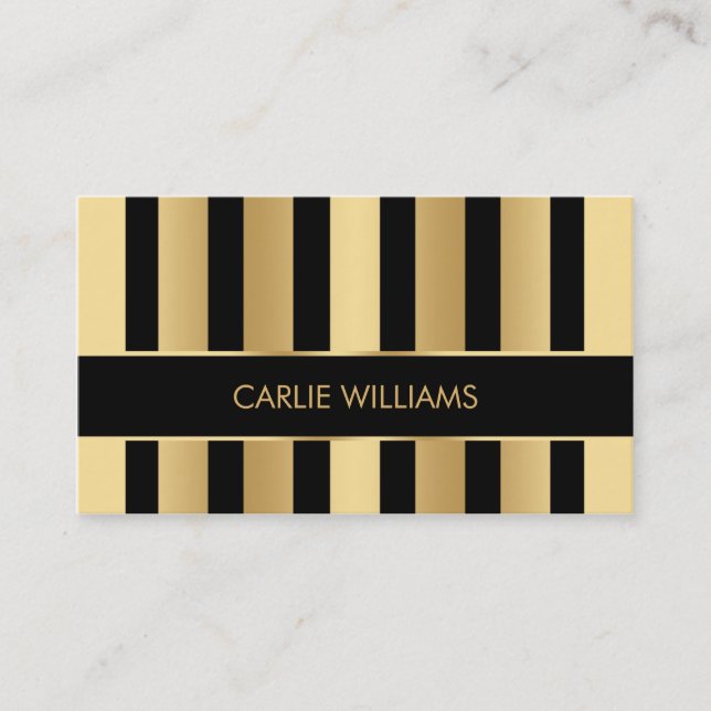 Black and gold business card template (Front)