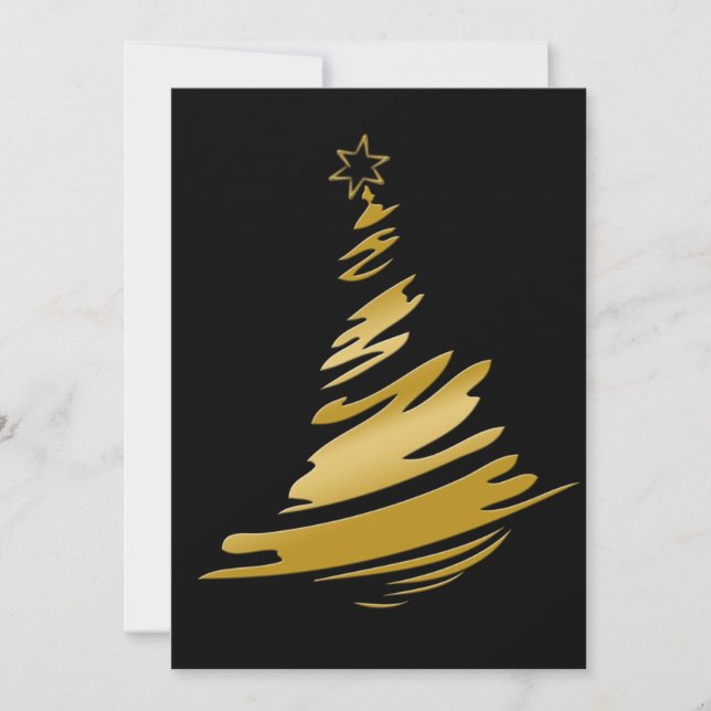 black and gold Business Holiday Greetings Card (Front)