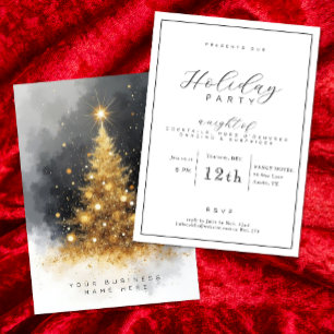 Black and Gold Business Holiday Party Invitation