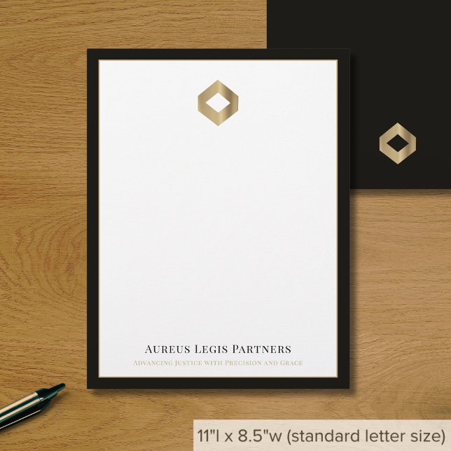 Black and Gold Business Logo Custom Letterhead (Creator Uploaded)