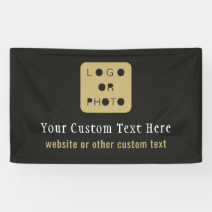 Black and Gold Business Logo Photo Simple Banner