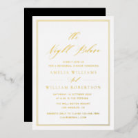 black and gold calligraphy rehearsal dinner