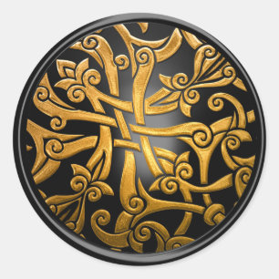 Black and Gold Celtic Damask Envelope Seal