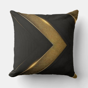  Black And Gold Chevron  Cushion