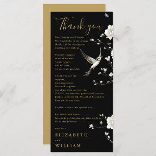 Black And Gold Chinoiserie Wedding Thank You Card