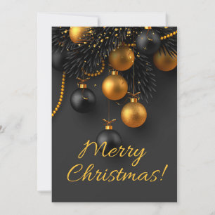 Black and Gold Christmas Balls Elegant Glitter   H