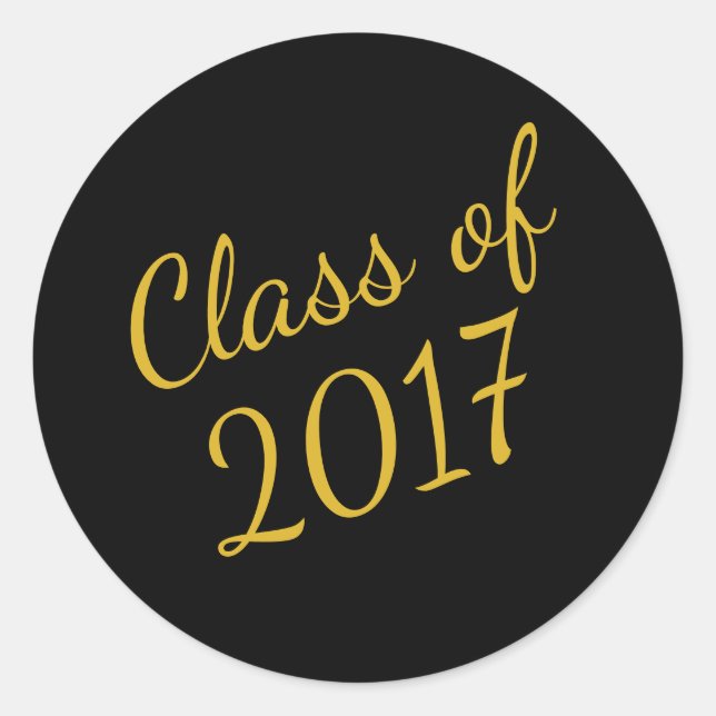 Black and Gold Class of 2017 Graduation Sticker (Front)