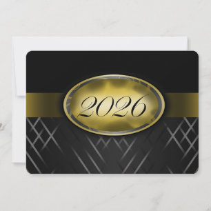 Black and Gold Class of 2026 Invitation