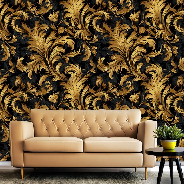 Black and Gold Classy Elegant Pattern Wallpaper (Black and Gold Classy Elegant Pattern Wallpaper)