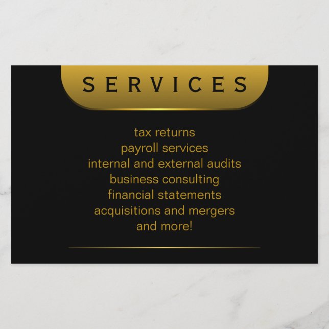 Black and Gold Coins 5.5" x 8.5" Accountant Flyers (Back)