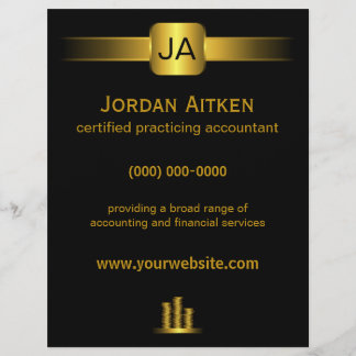 Black and Gold Coins 8.5" x 11" Accountant Flyers