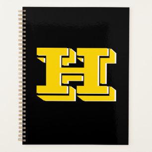 Black and Gold Collegiate Color Style Monogram Planner