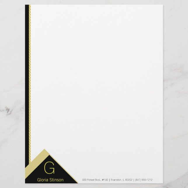 black and gold contemporary letterhead design (Front)