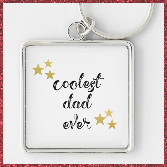 Black and Gold Coolest Dad Ever  Keychain (Creator Uploaded)