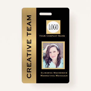 Black and Gold Creative Executive Employee ID ID Badge