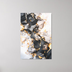 Black and Gold Crystals Canvas Print