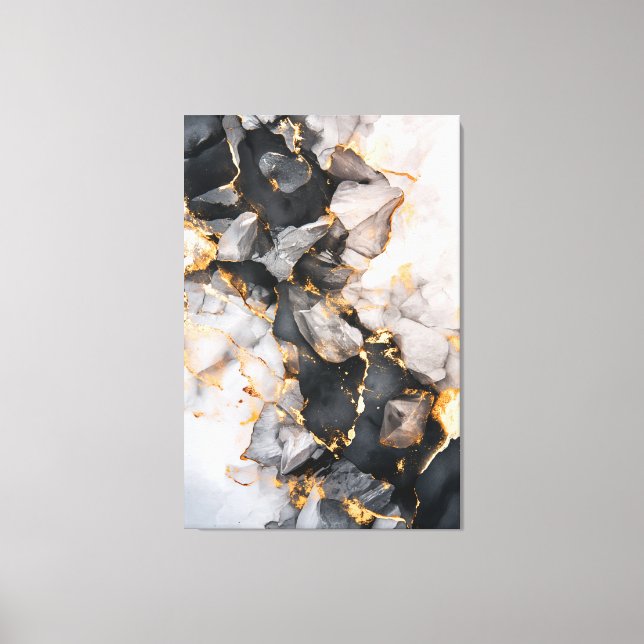 Black and Gold Crystals Canvas Print (Front)