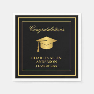 Black and Gold Custom Napkin