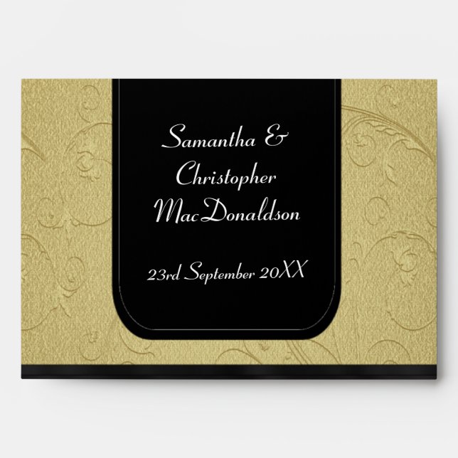 Black and gold damask envelopes (Front)