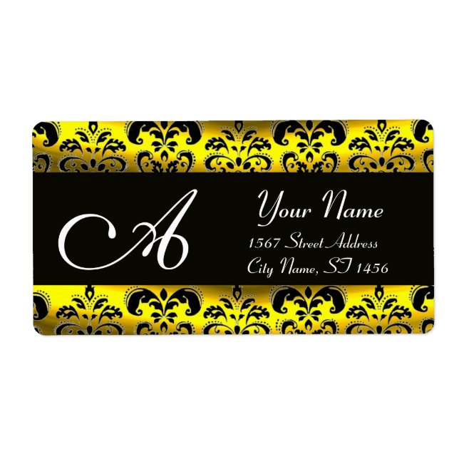BLACK AND GOLD DAMASK  MONOGRAM (Front)