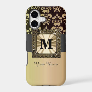 Black and gold damask personalised