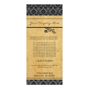 Black and Gold Damask Rack Card